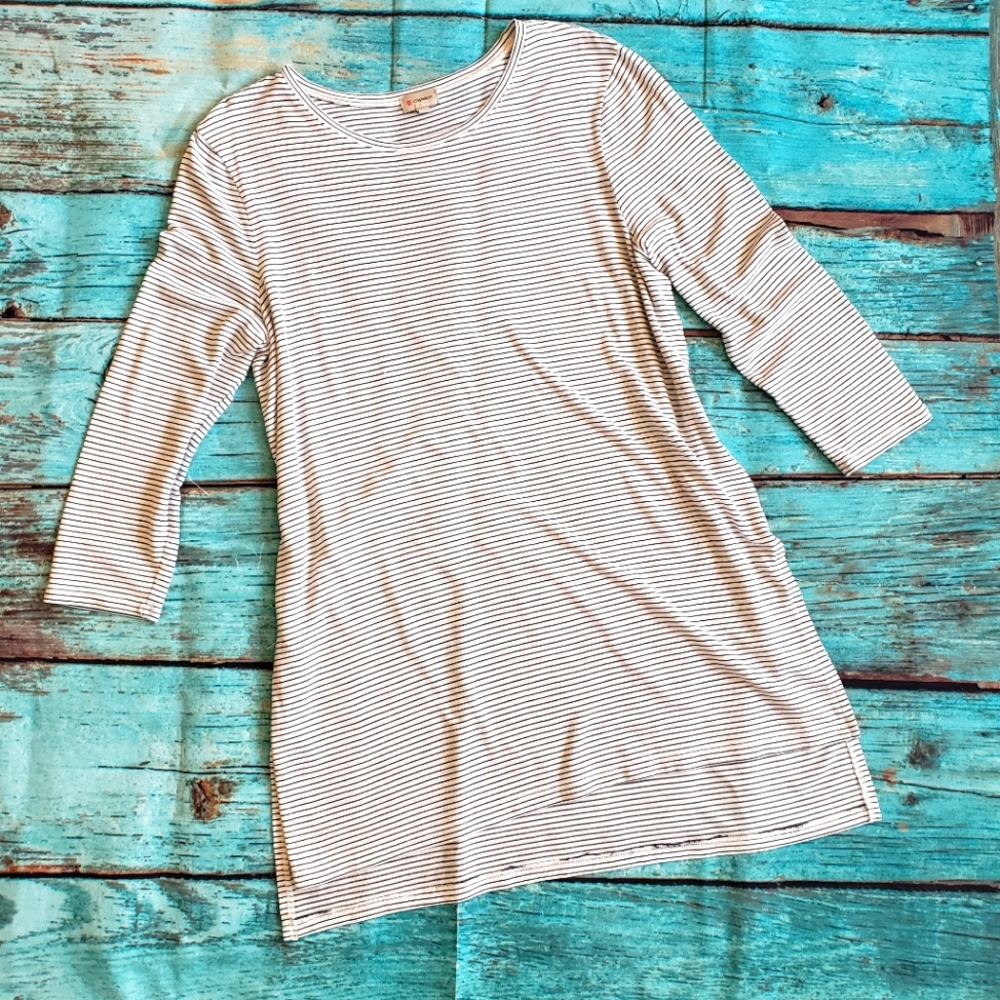 Cremieux pinstriped tunic top size medium